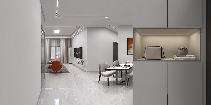 设计师Cheney-现代黑白灰-110方-装修设计方案