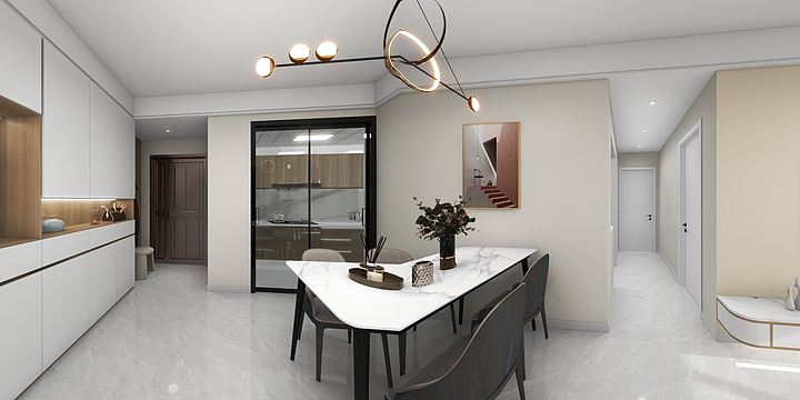 设计师秦设计-欧鹏套三何女士-装修设计方案