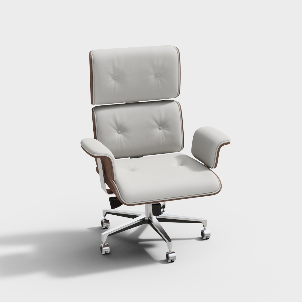 Modern White Home Office Chair Upholstered Swivel Task Office Chair High Back