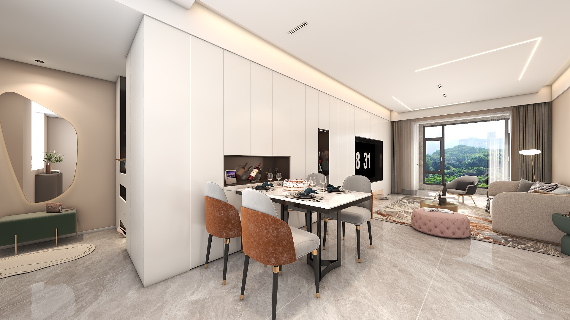 王飞丨星尘设计-卡布奇诺的温柔-三室两厅两卫115平装修效果图