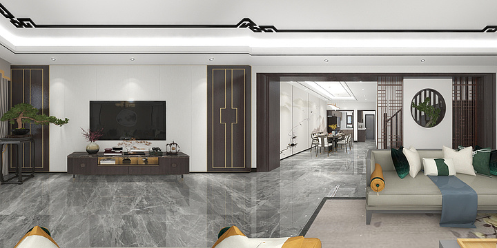 周琳琳-腾飞二层新中式-装修设计方案