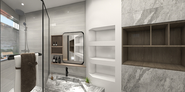 全屋漫游设计师-大宅风范城白色线性灯-装修设计方案