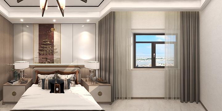 姜發财-新中式两户改一户-装修设计方案