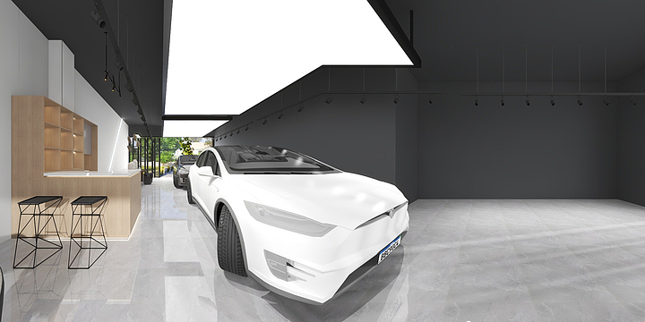 万事皆陈-特斯拉展厅-装修设计方案