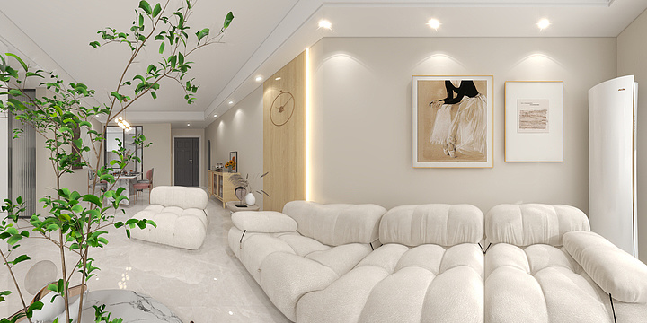 装修设计表现-《奶油风》现代简约-装修设计方案