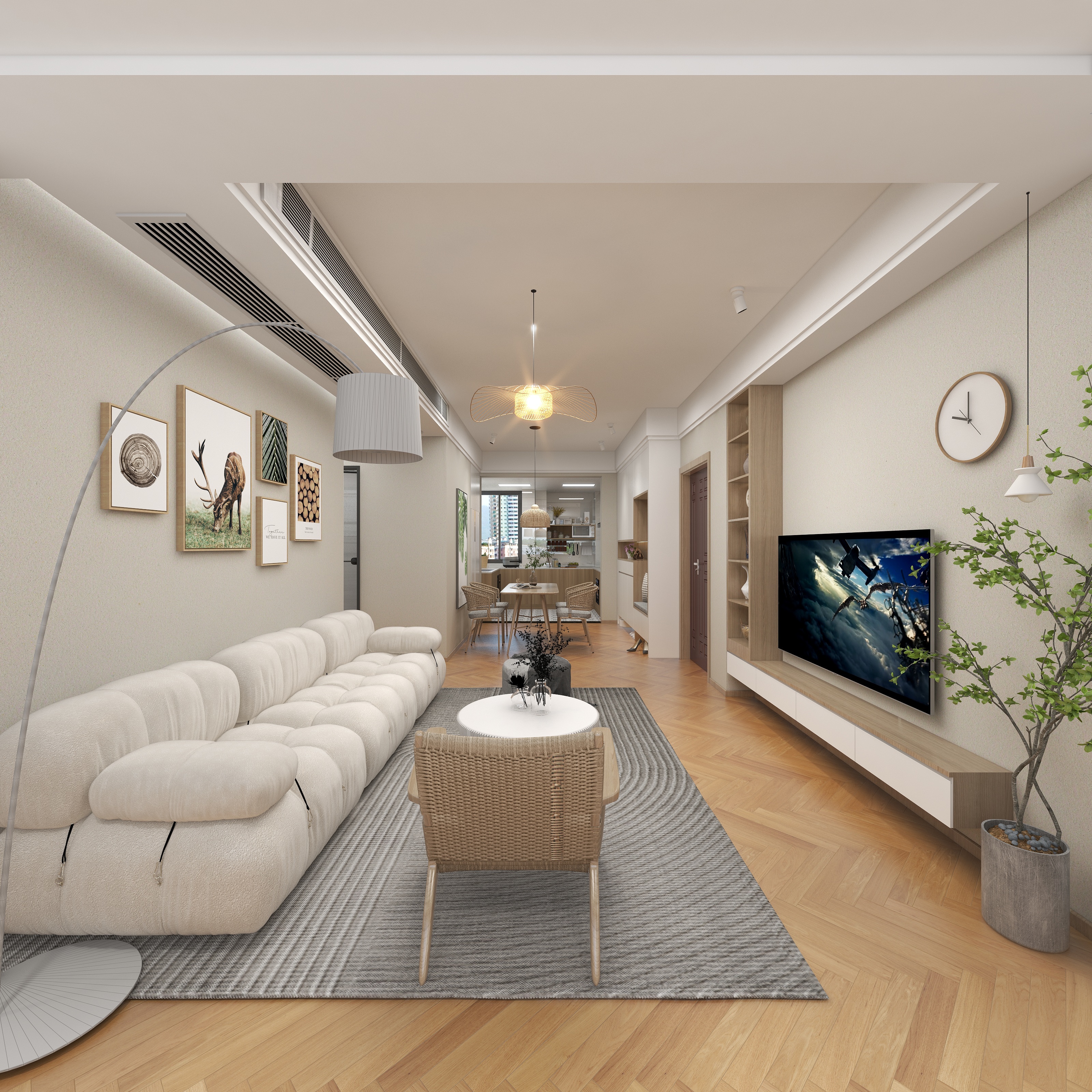 南充李毅室内设计-北欧原木风装修效果图