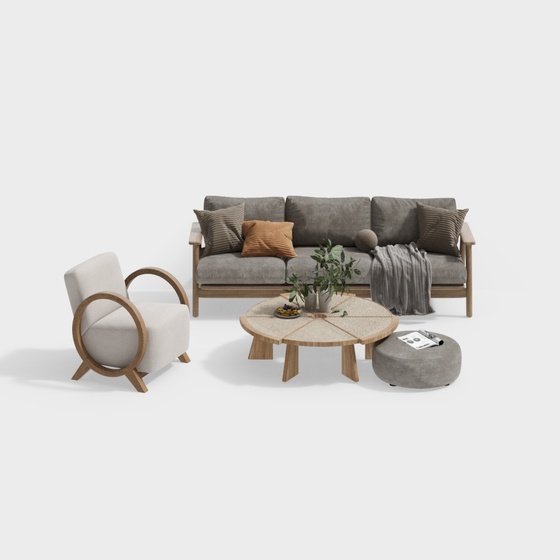 Nordic Sofa And Coffee Table Combination