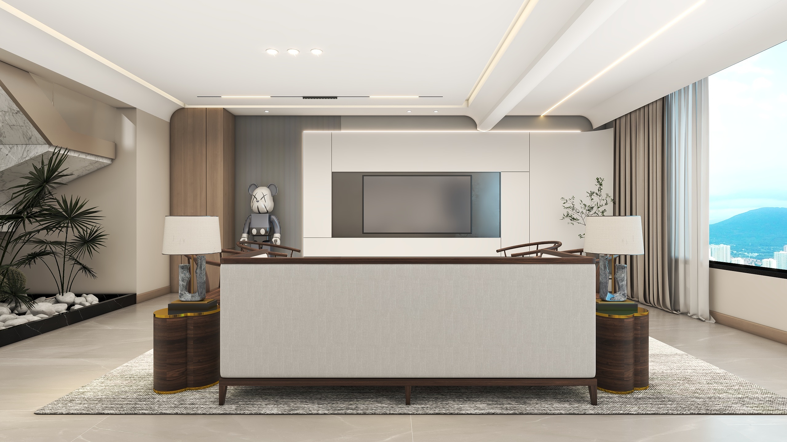 李青越-200方新中式二层装修效果图