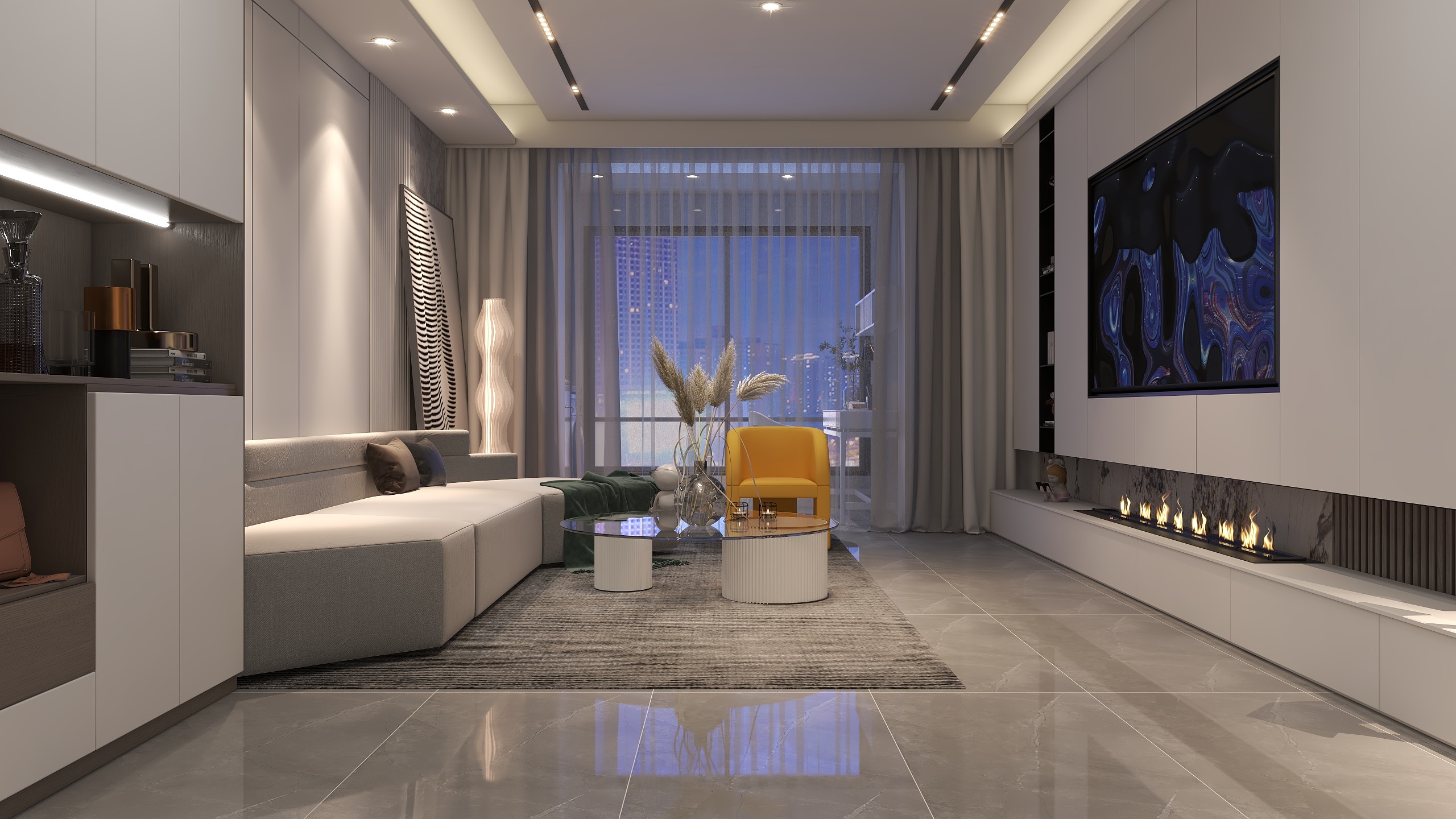 BR室內外设计-现代无主灯装修效果图