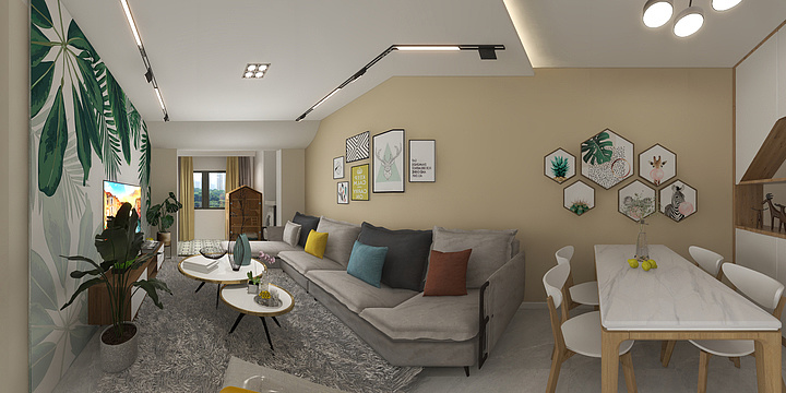 邵磊-德信海德公园83.00㎡A2’3室2厅1卫1厨-装修设计方案