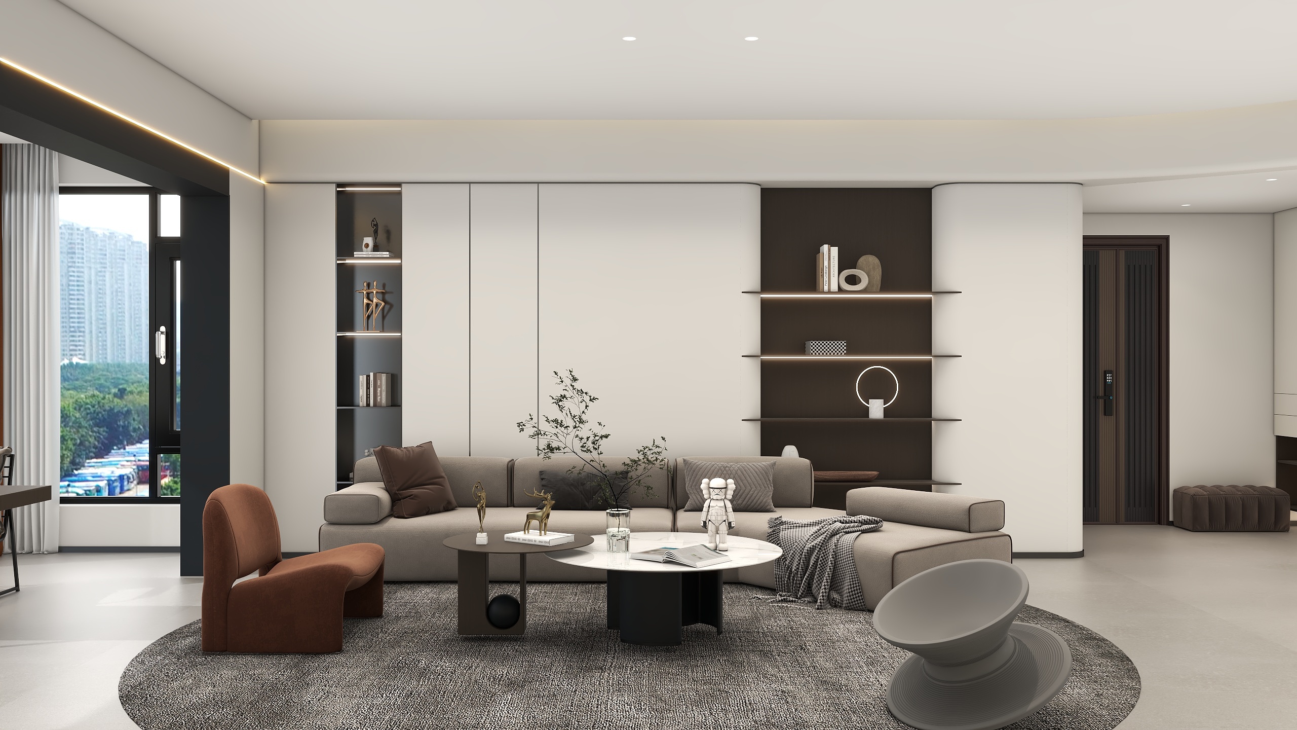 李青越-272平米现代极简五居室装修效果图