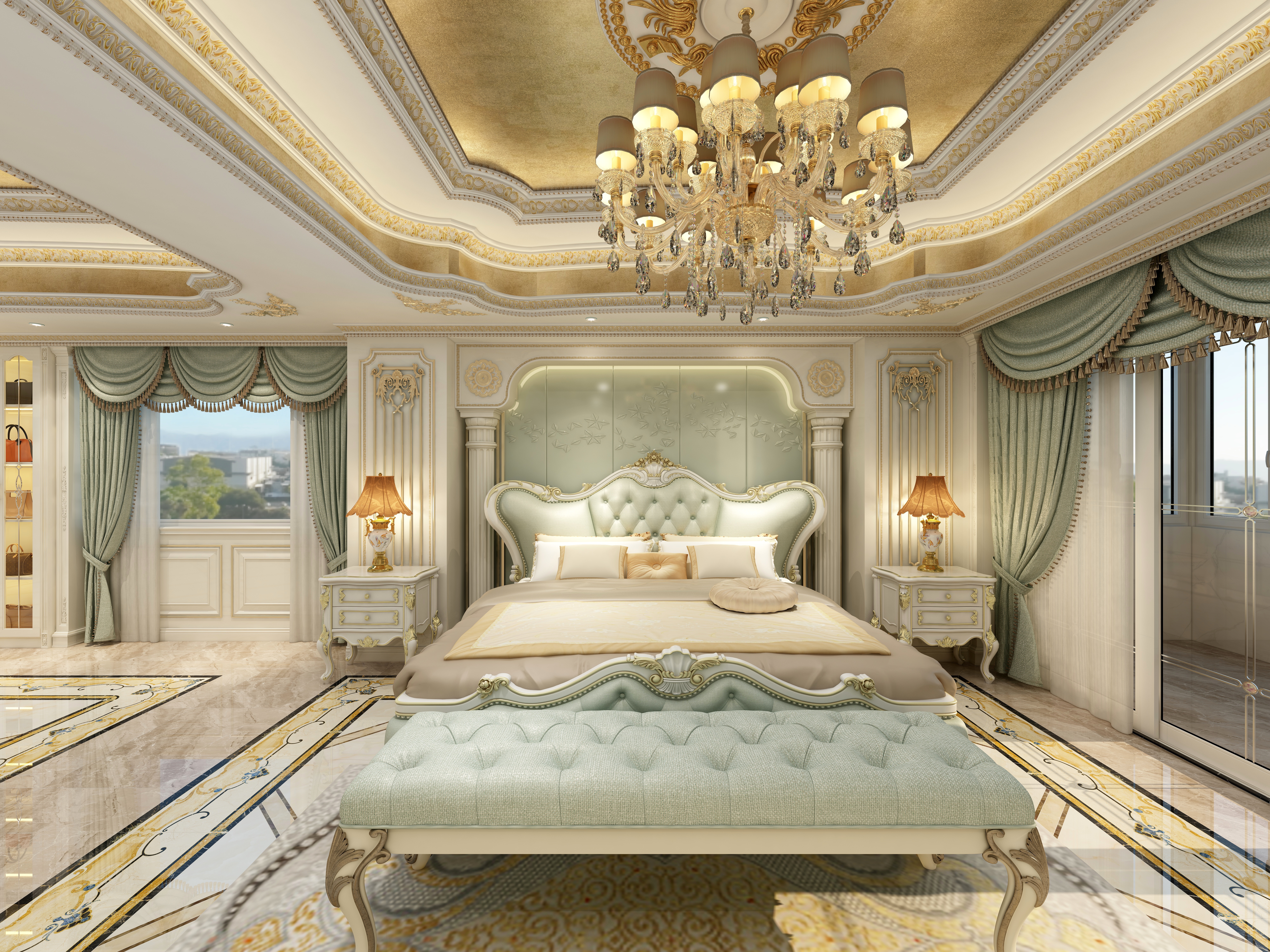 杨华-142平两房欧式装修效果图