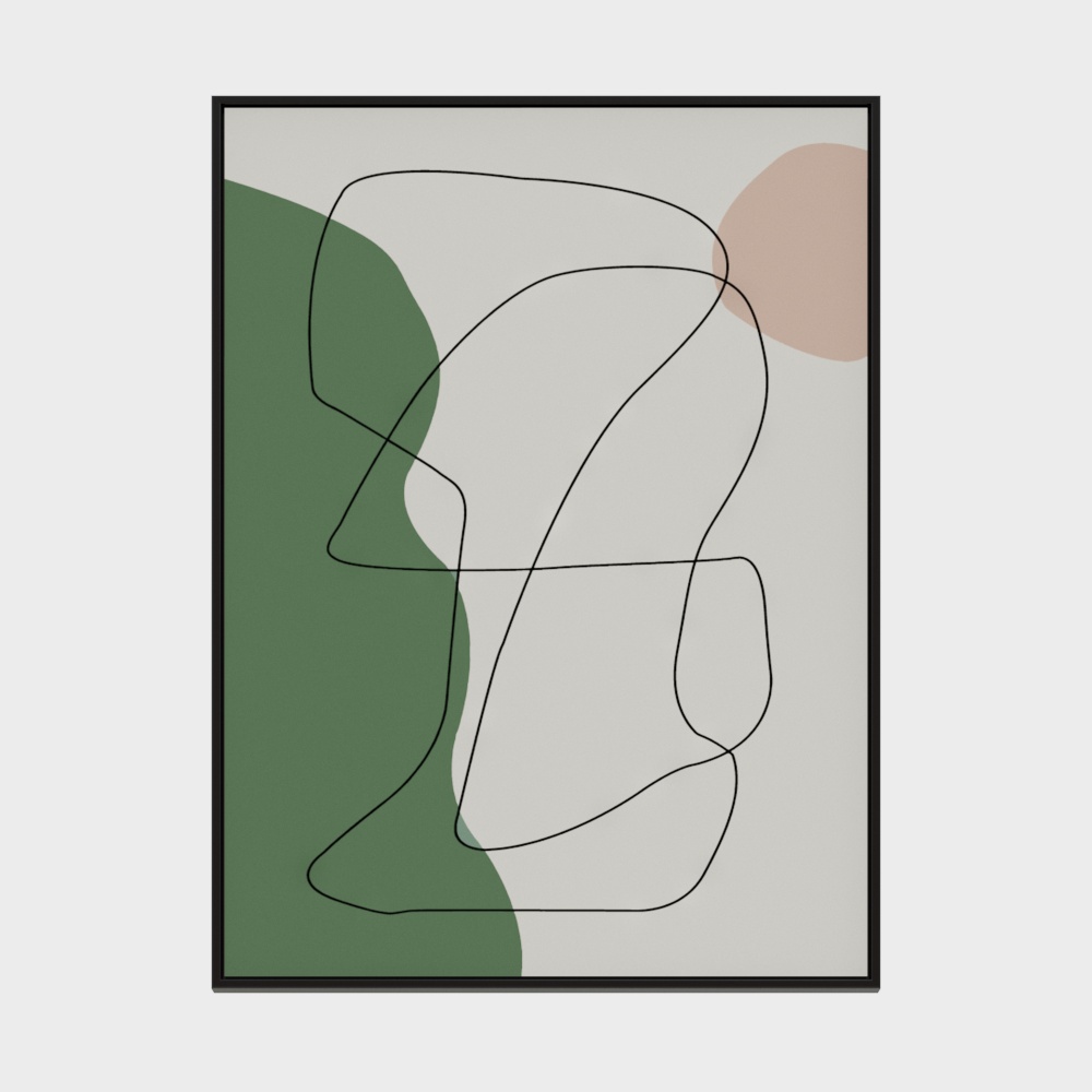  龙匠饰家-北欧现代简约抽象系列-长方形装饰画-315