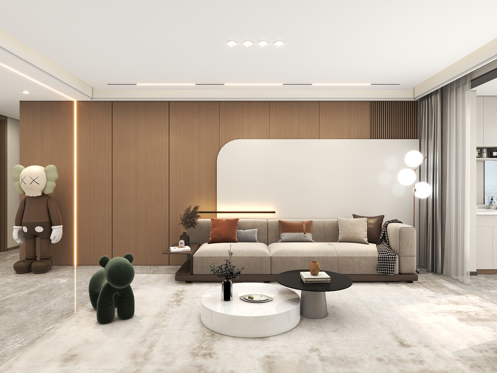 吴爽-现代轻奢风格三室设计装修效果图