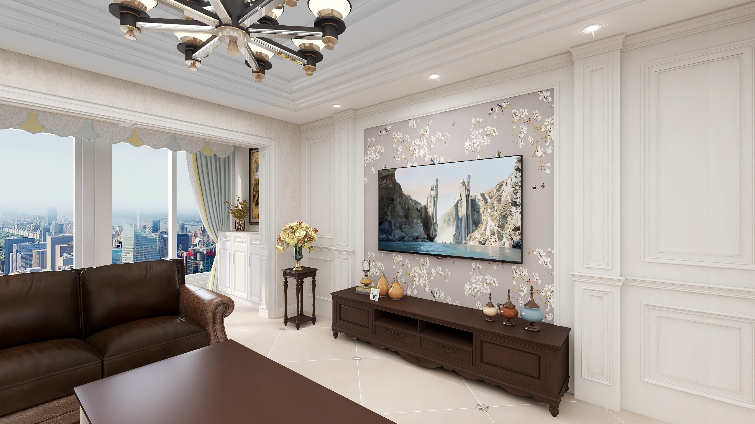 辰尚资深设计师-中央龙湾美式120平方-装修设计方案