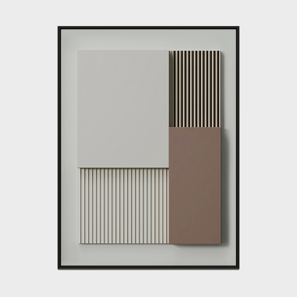  龙匠饰家-北欧现代简约抽象系列-长方形装饰画-333