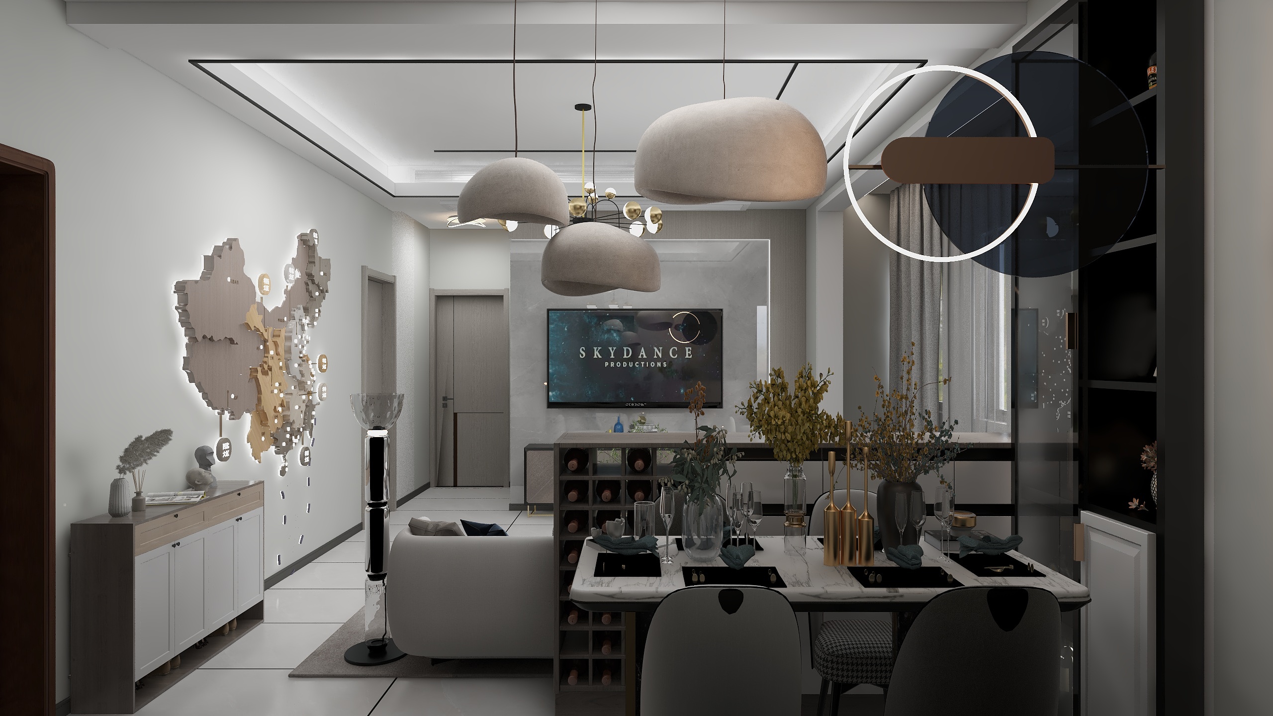 南方装饰彭亿溪-瑞和园89.50㎡B户型3室2厅1卫-装修设计方案