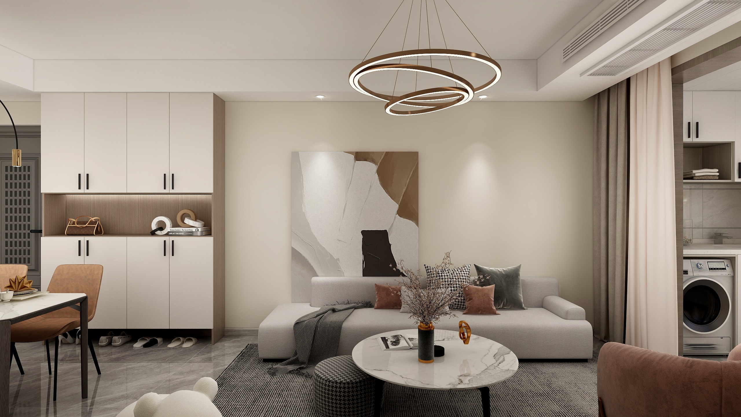 效果图制作12-现代120方家居-装修设计方案