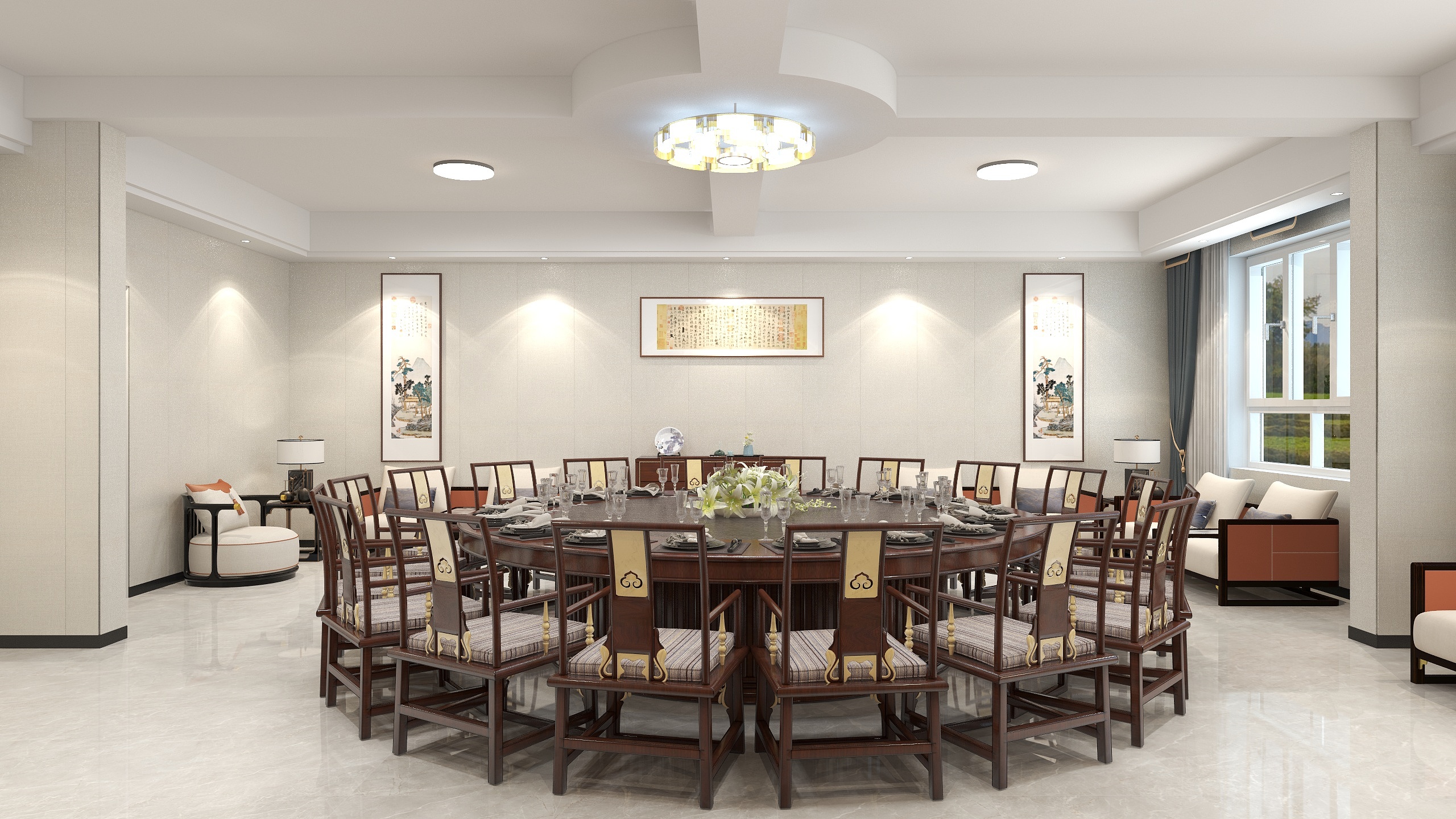 马荣Designer-《宏川客餐厅》现代中式|75平-装修设计方案