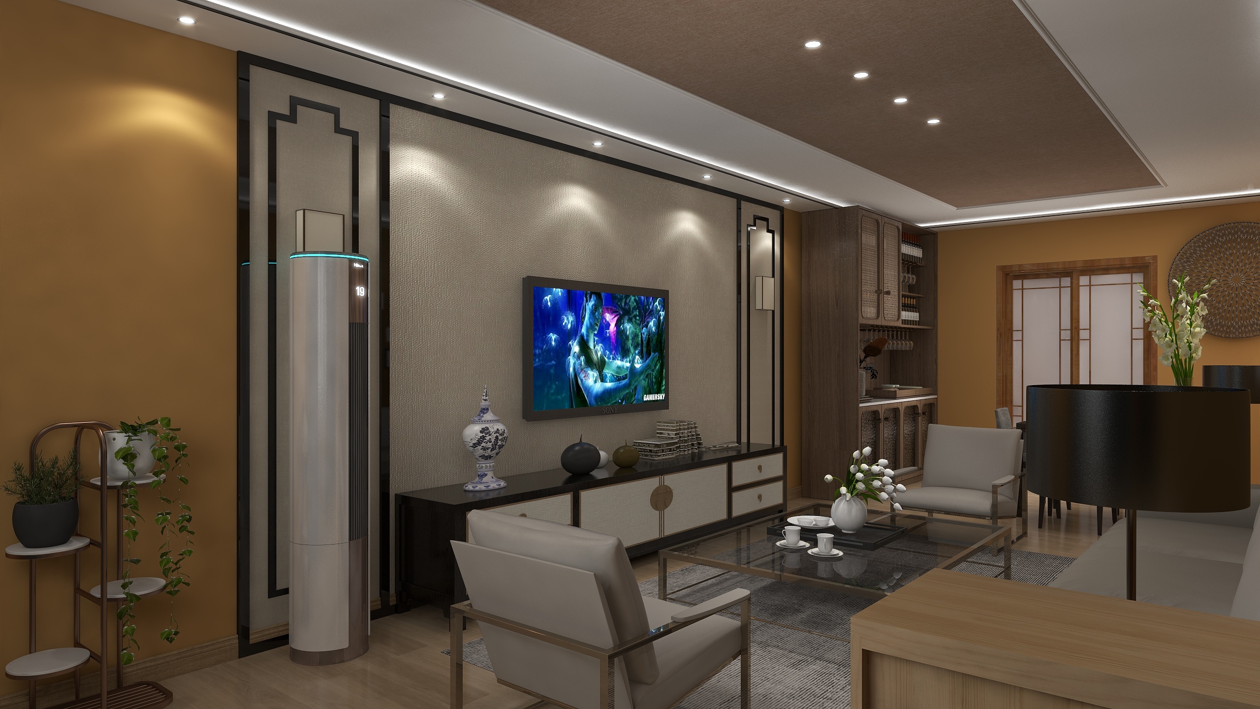 热带雨林s-现代客餐厅-装修设计方案