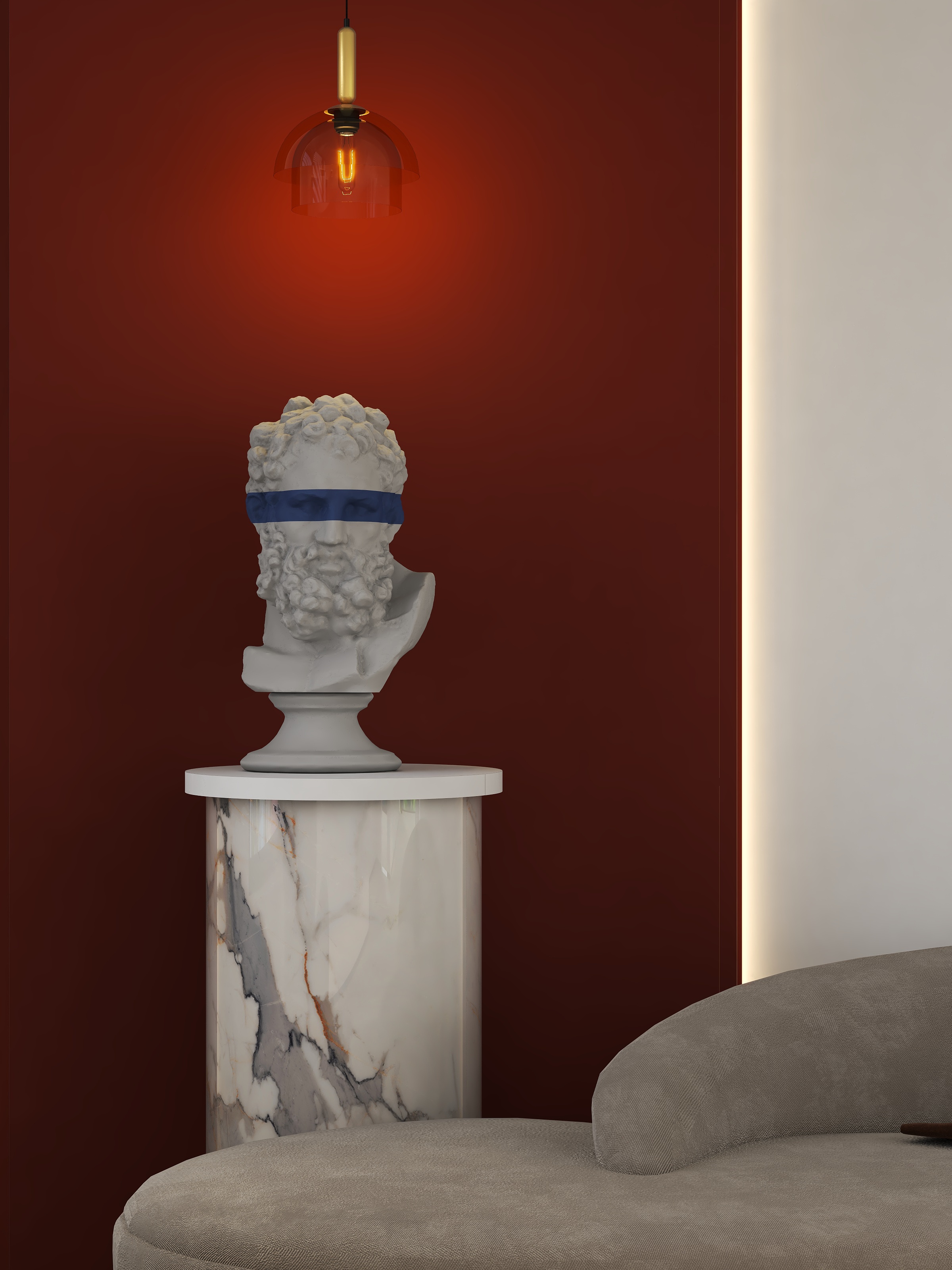 ZH设计yy-【红与蓝】  互补配色 火热和静谧 绝佳组合-装修设计方案