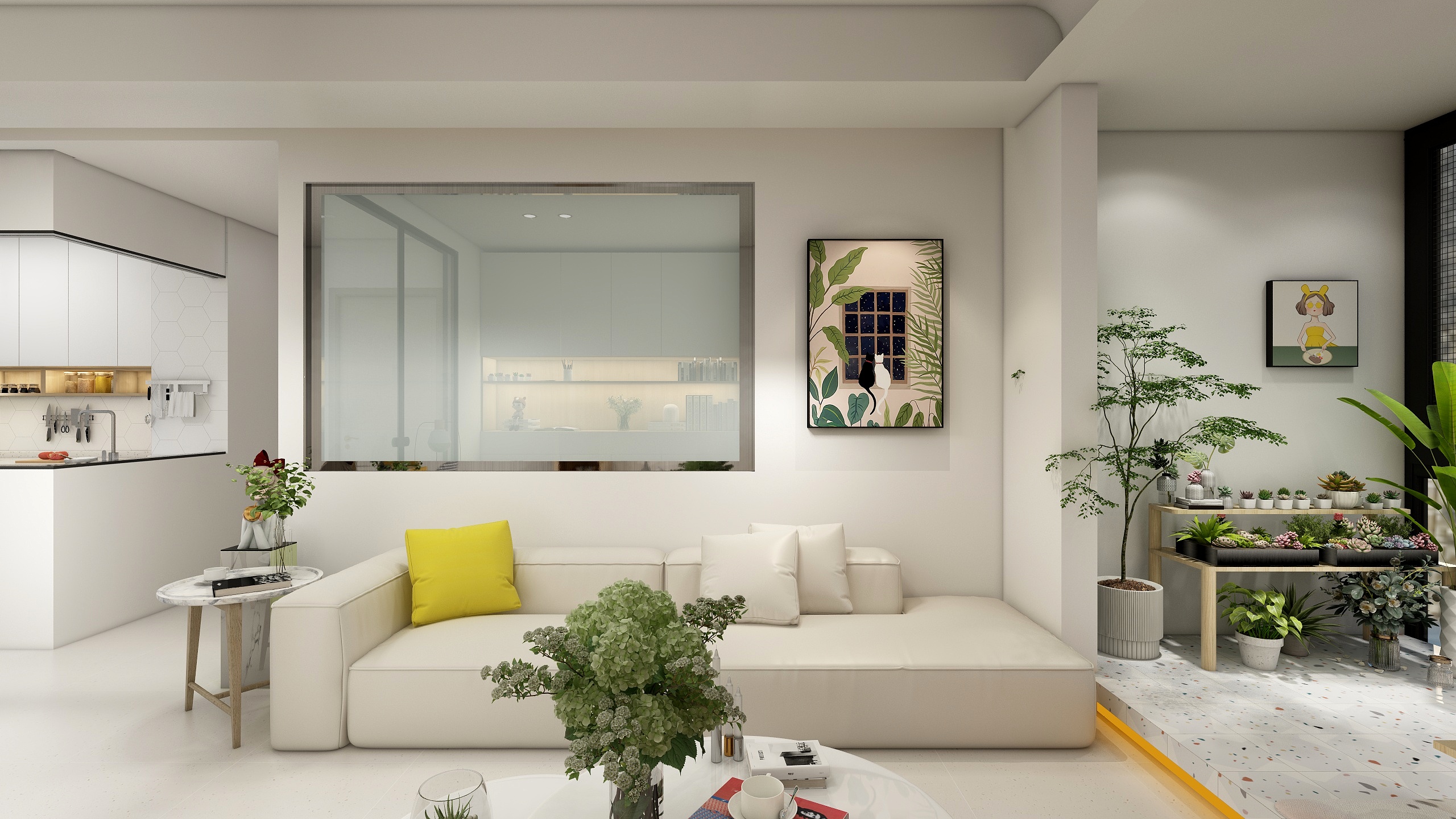 吉祥建材装饰部-公园83.00㎡A2’3室2厅1卫1厨装修效果图