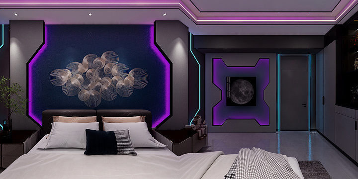 拾七设计工作室-鼎足--豪华单间4（暗黑科技风）-装修设计方案