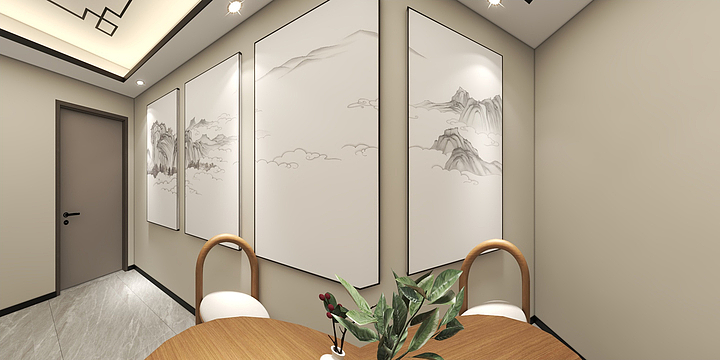 禾一设计全案-二层新中式.dwg-装修设计方案