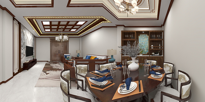 张家界锦绣明天|光学顶墙-慈利-唐总-新中式-装修设计方案