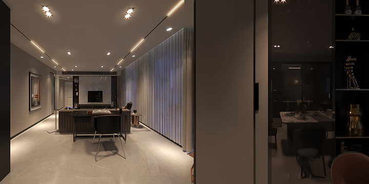 鼎盛设计空间-轻奢风样板间-装修设计方案