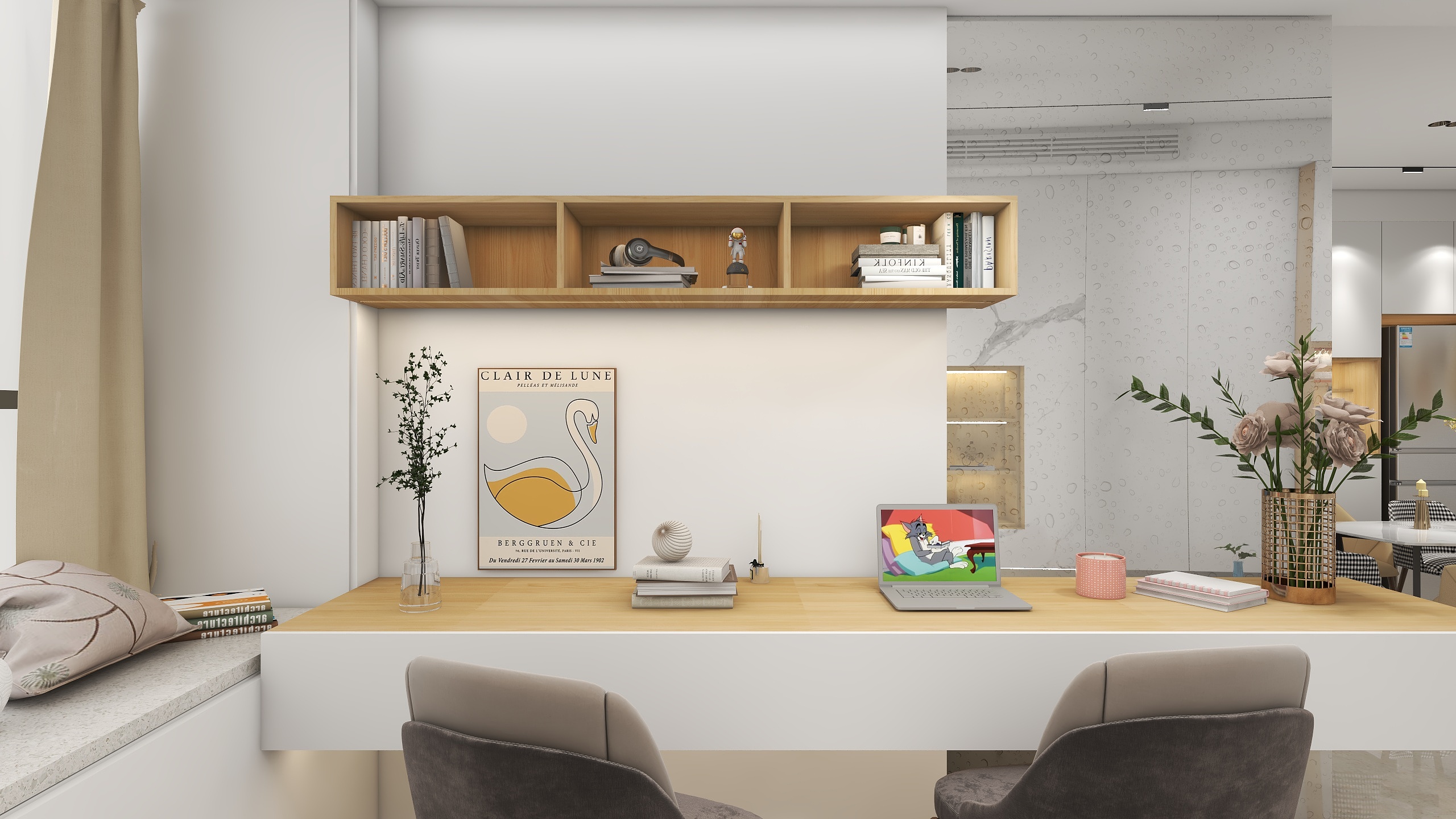 吉祥建材装饰部-德信海德公园83.00㎡A2’3室2厅1卫1厨-装修设计方案