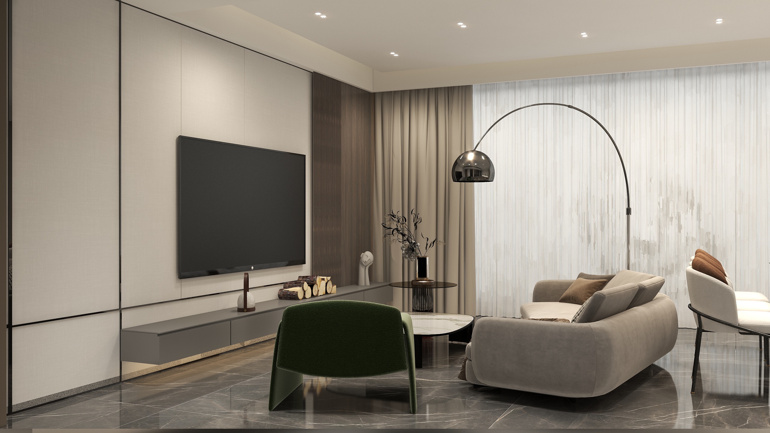 杨杉杉-现代简约109㎡ 客餐厅-装修设计方案