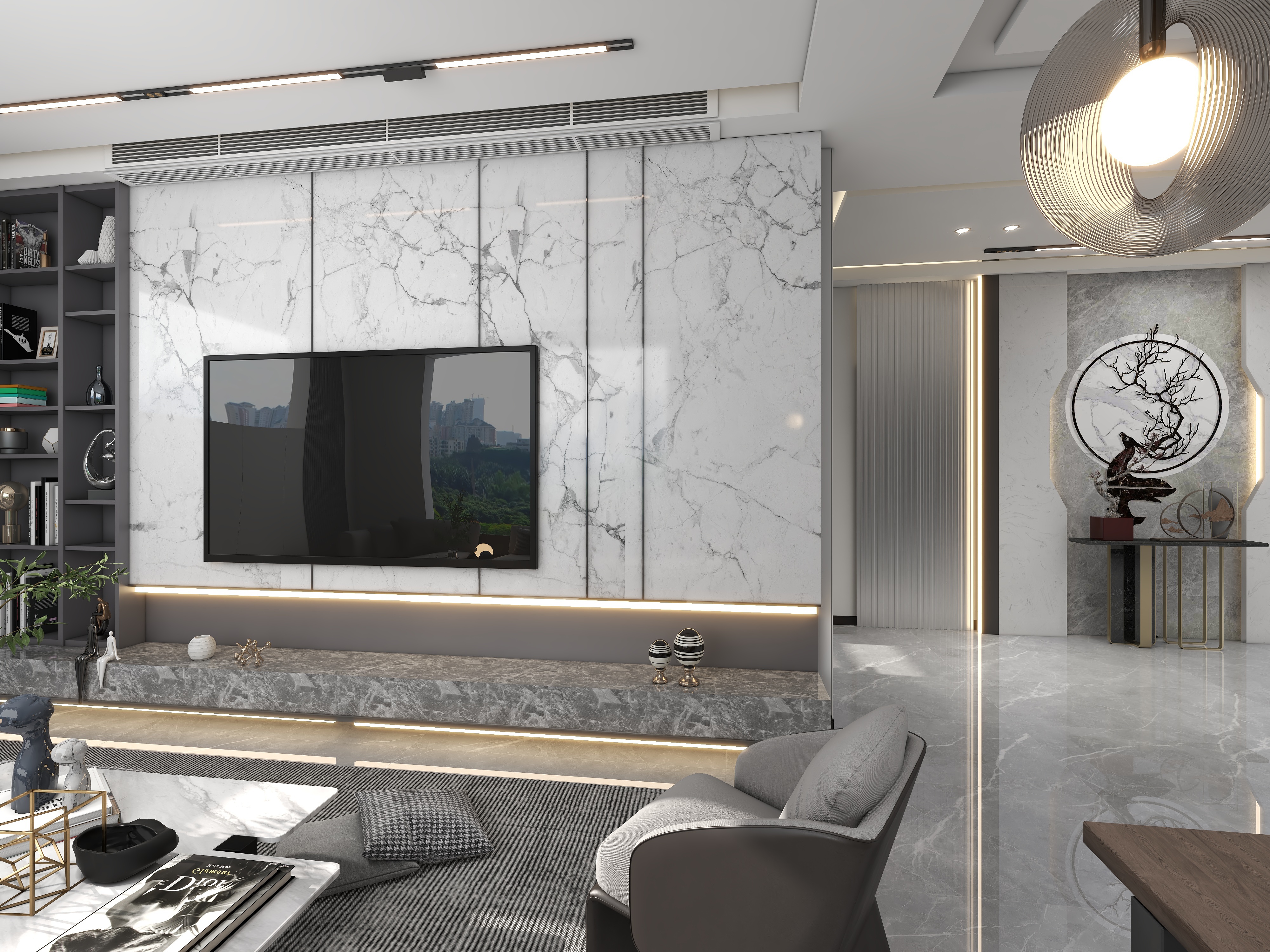 宁格利全屋定制吊顶-220㎡3室-装修设计方案