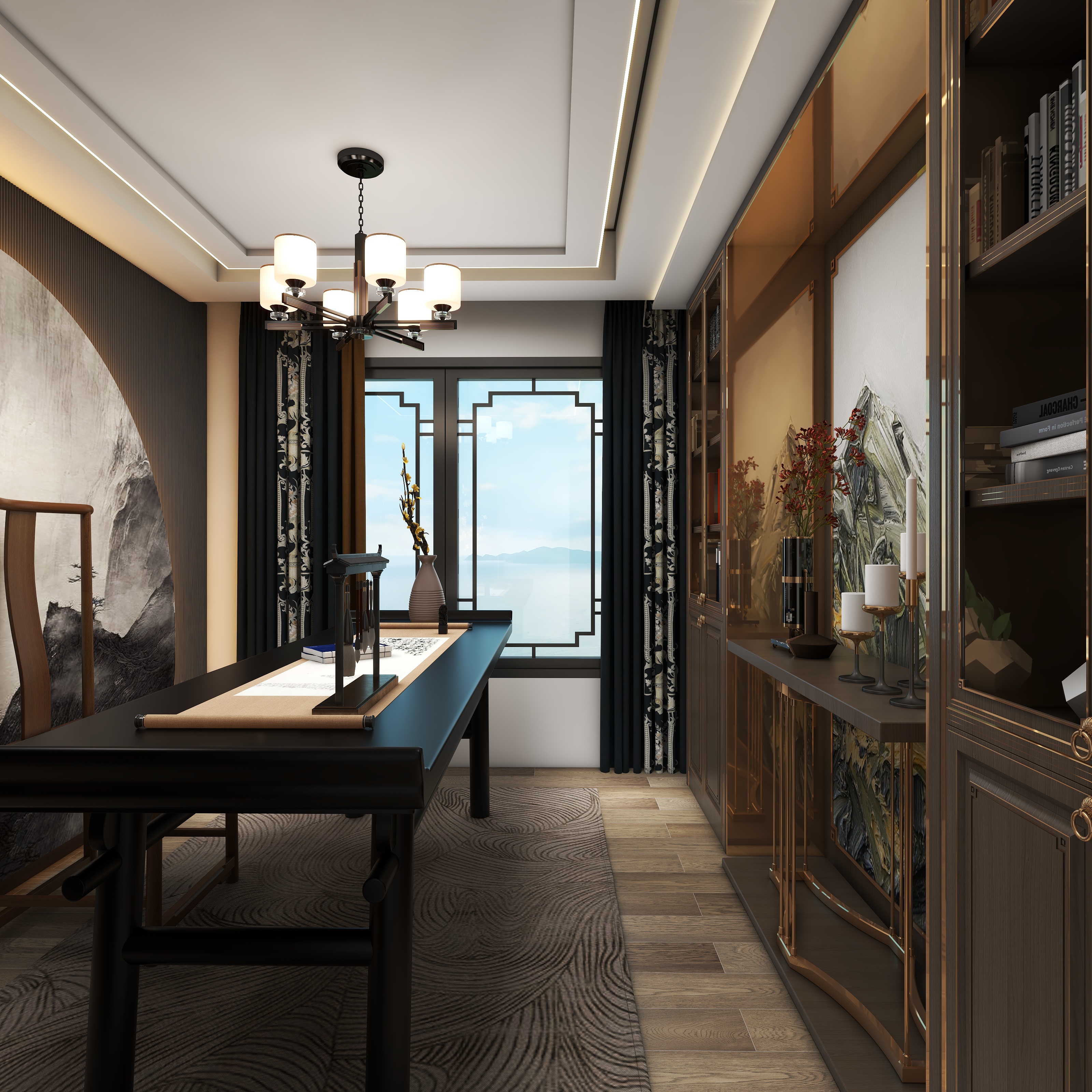 杨淼永-佳兆业玖珑山-新中式风格装修效果图