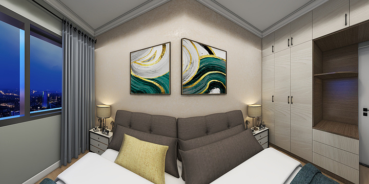 首艺设计师小羊1-龙安小区(护城河路)56㎡2室-装修设计方案