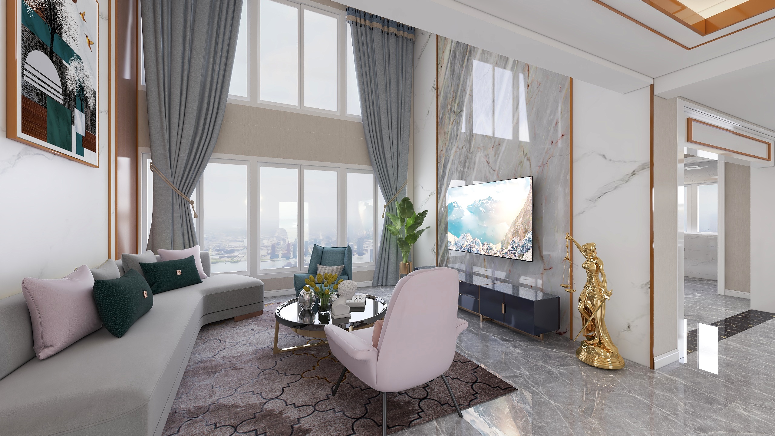 辰尚设计-别墅轻奢装修效果图