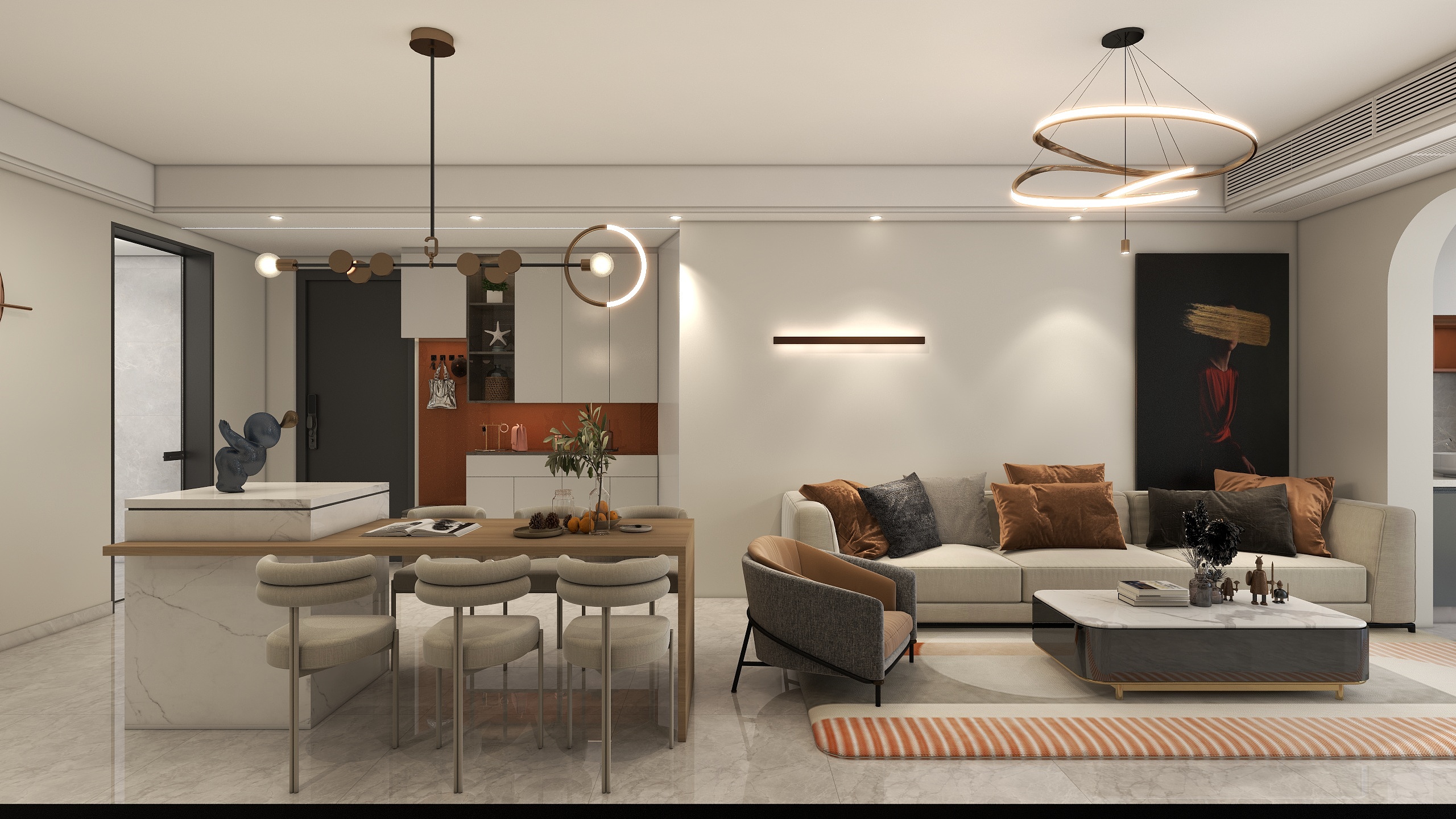 全案设计师杨位标-凯旋门-现代奶油-装修设计方案