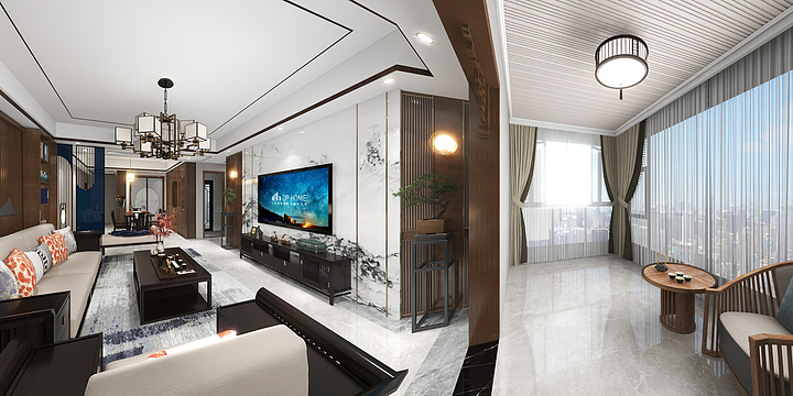 王强芝-豪园二期-中式-装修设计方案