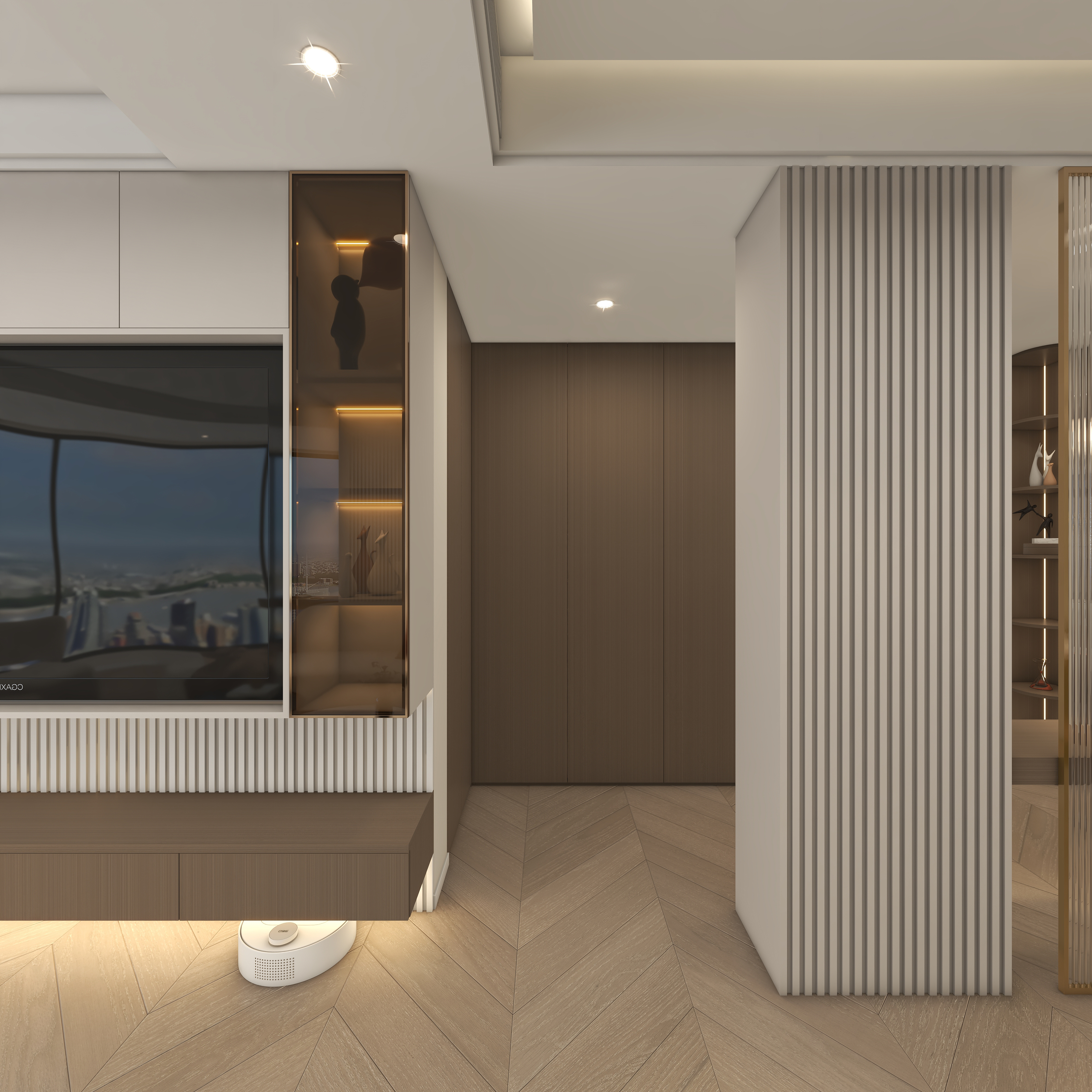 星空设计desgin-132㎡三居室轻法式一层客餐厅装修效果图第2张