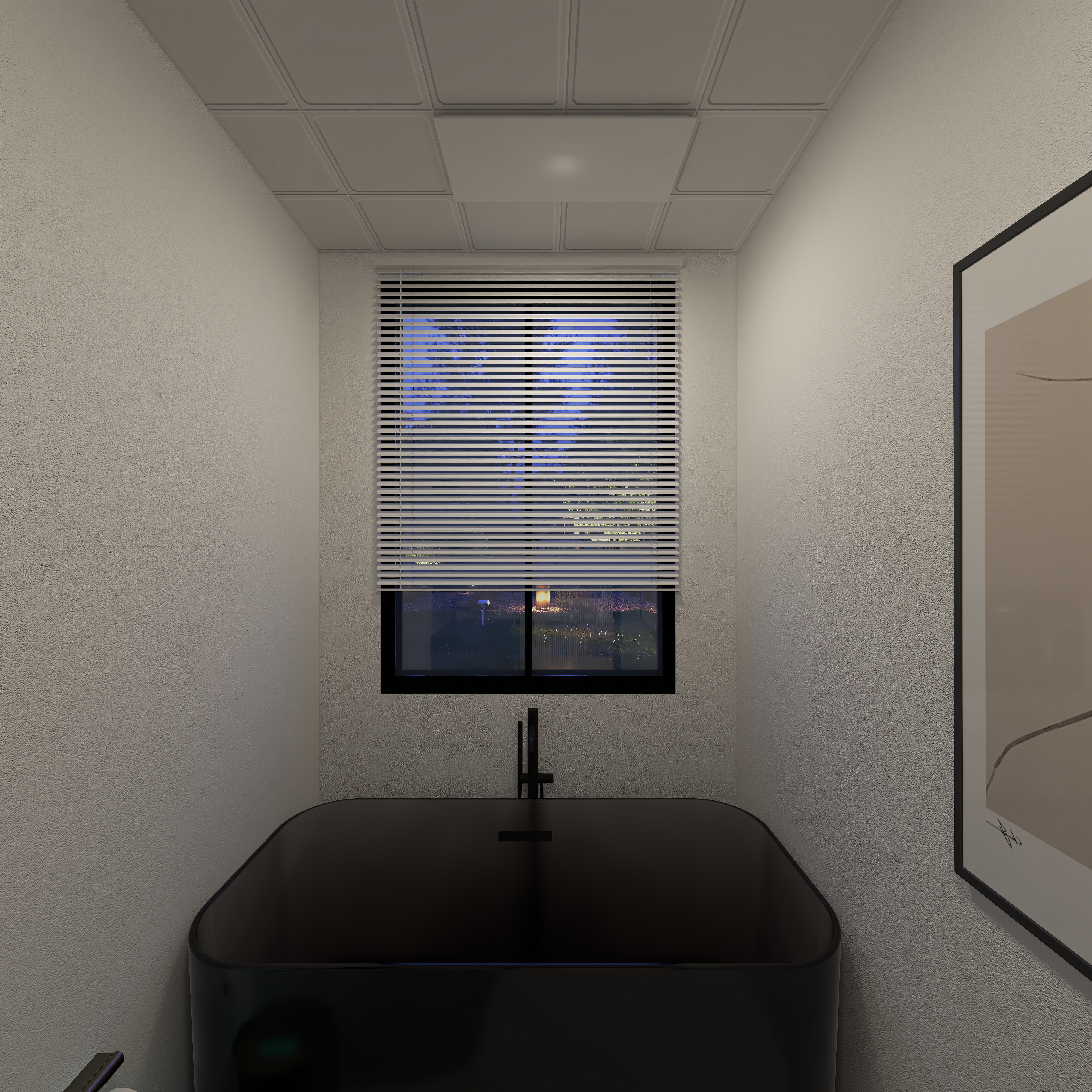 大金空调官方-100㎡ 奶油侘寂风，打造夜幕下的理想家一层主卫装修效果图第3张