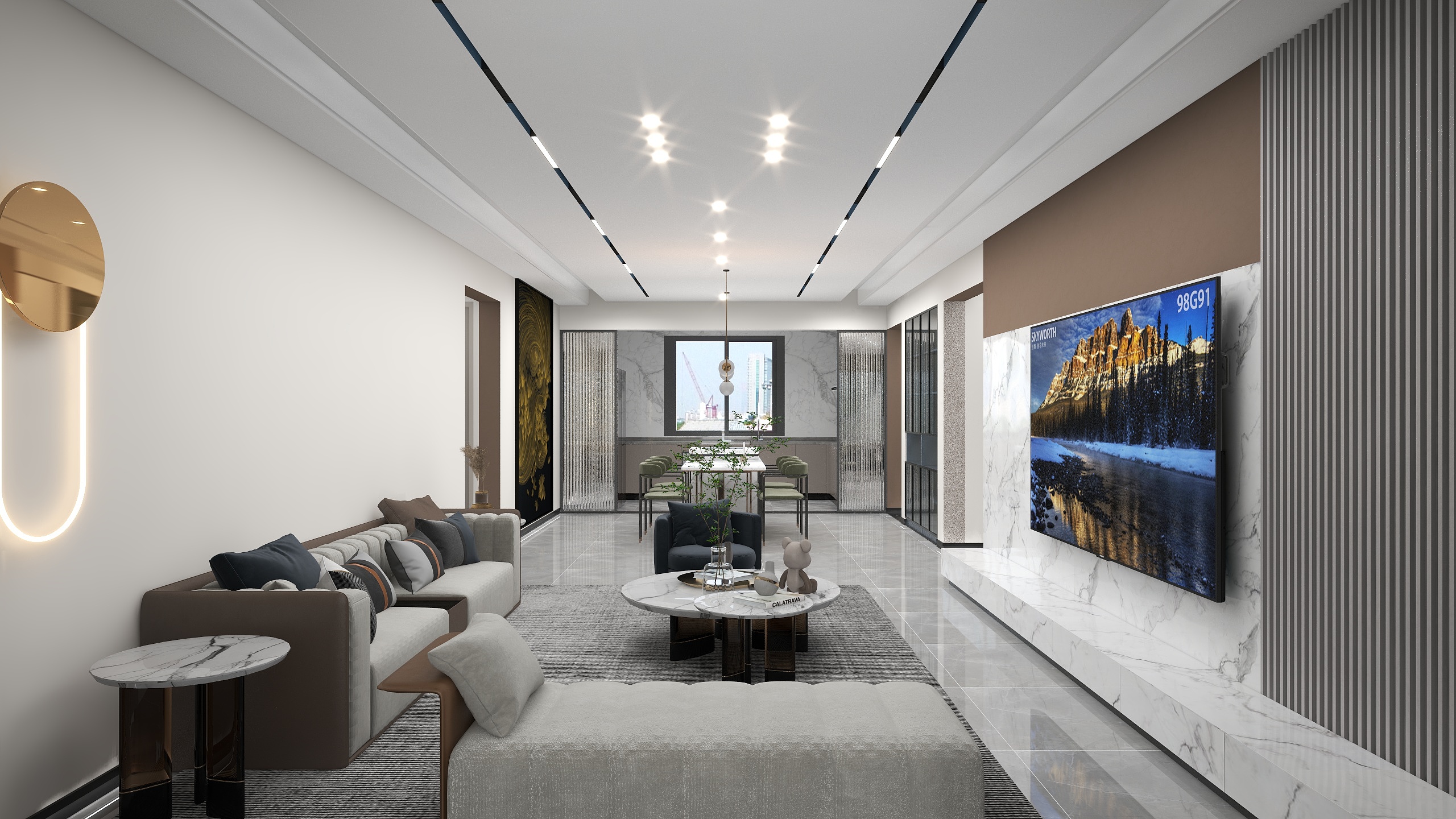 唐山设计师岳镇岭-水岸名都136-全屋定制方案装修效果图