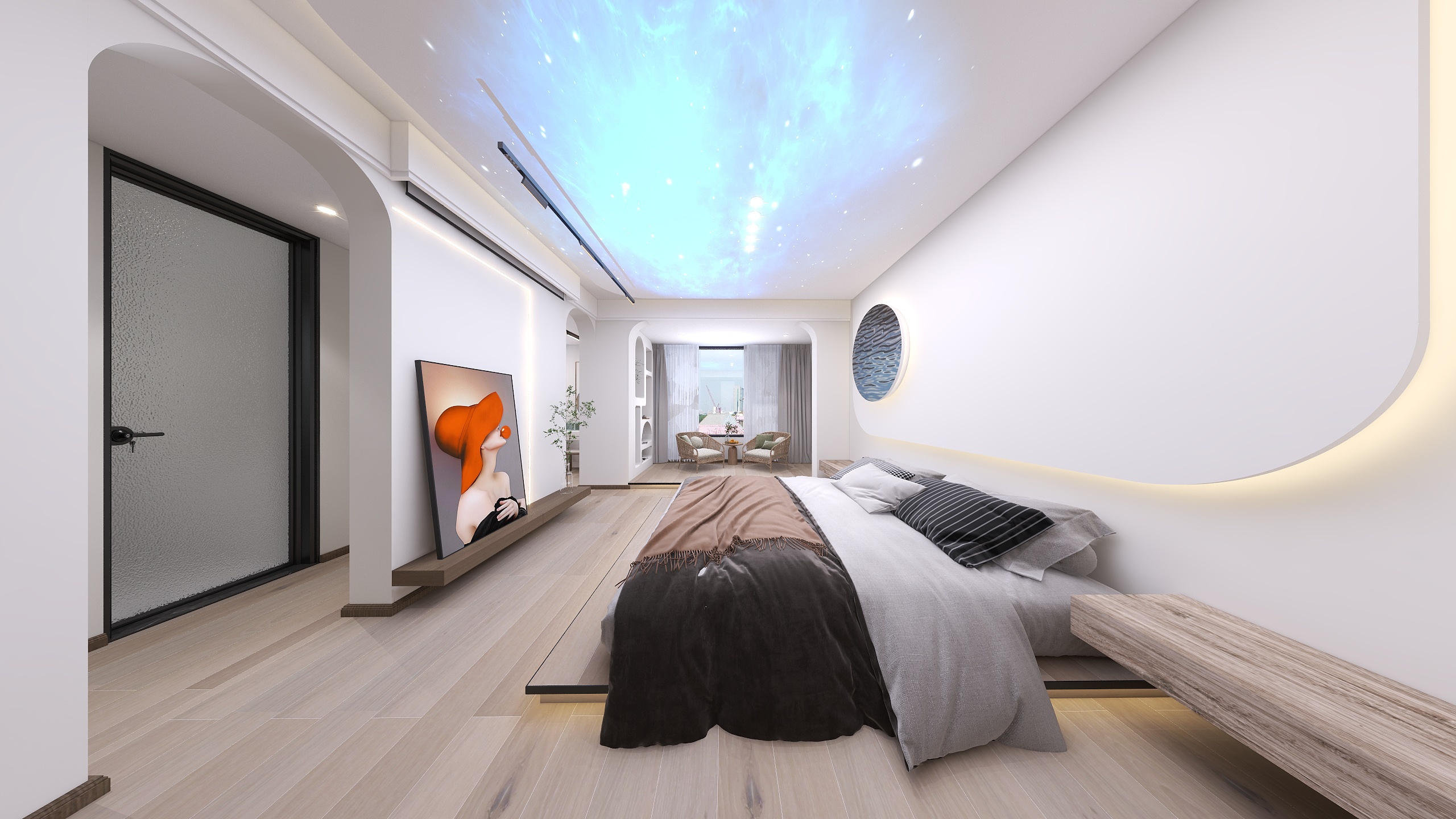 黄正恺-半山郡顶楼复式奶白小清新-装修设计方案