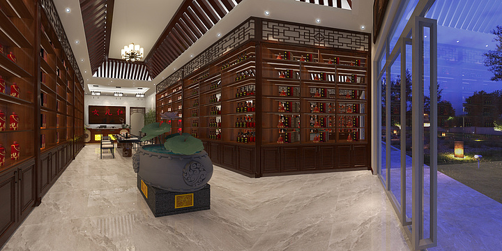 设计师-樊小凡-友谊路酒庄一楼中式-装修设计方案