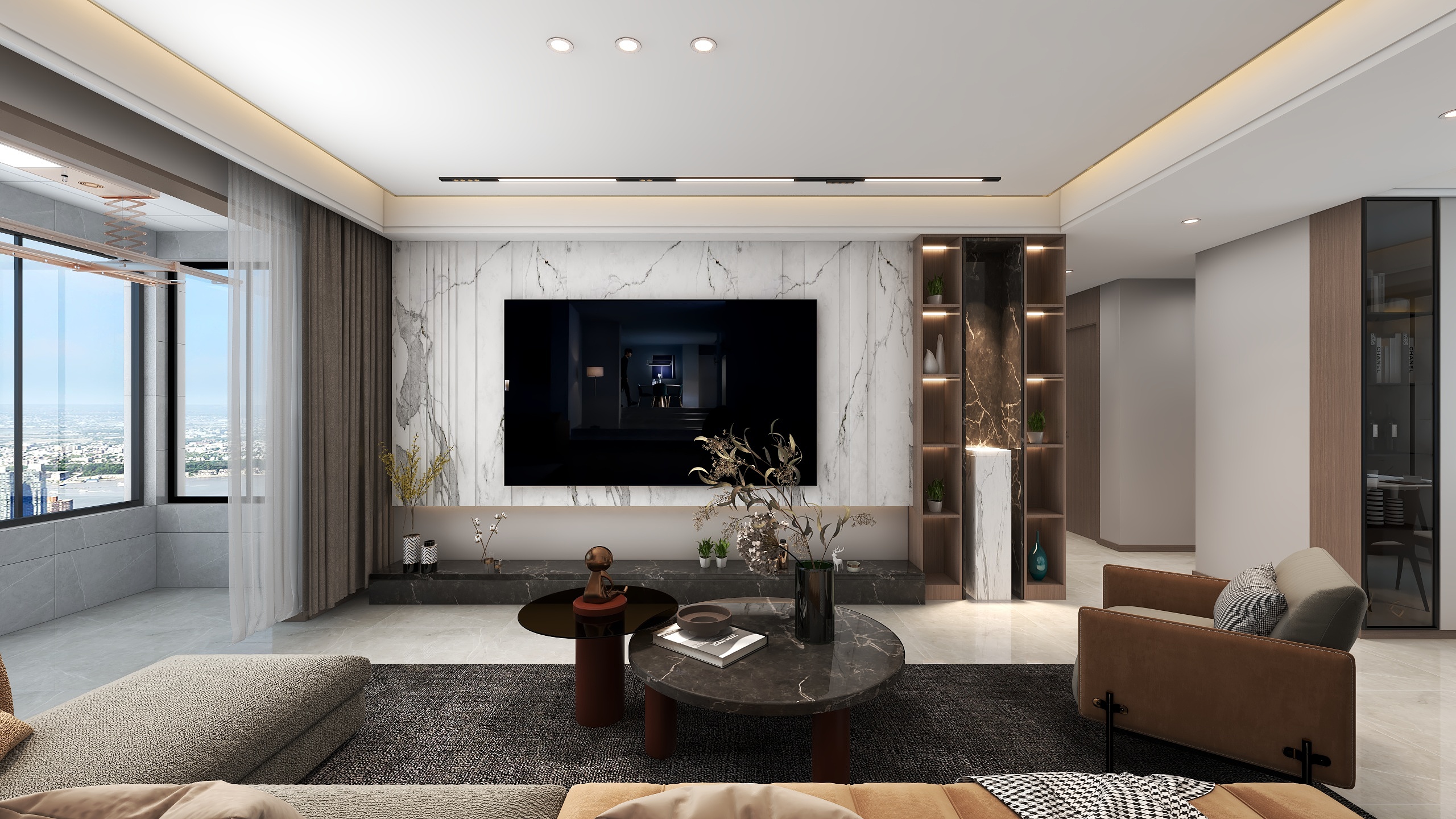 山西太原七夜设计-现代客餐厅-装修设计方案