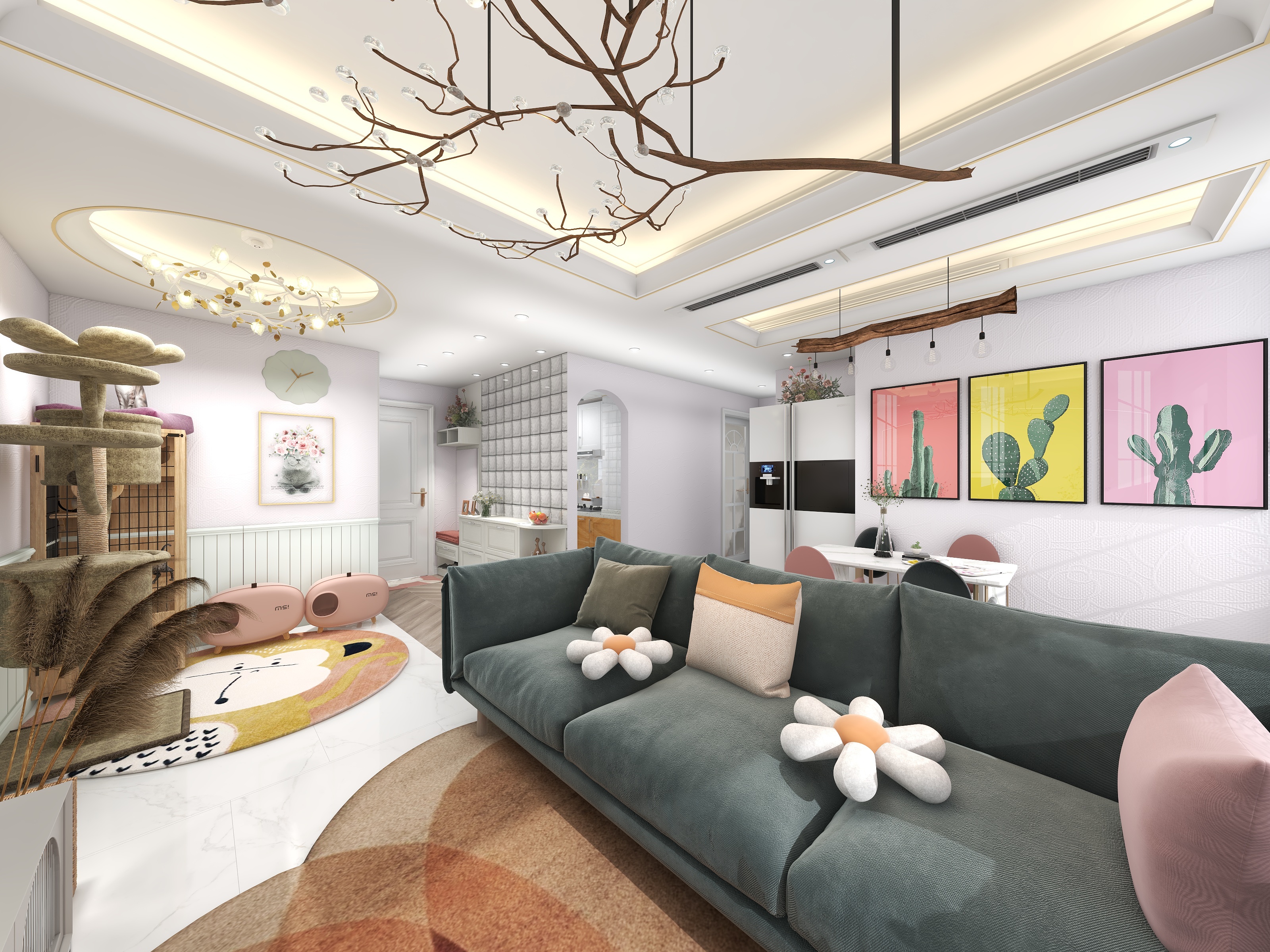 美美室内设计-71平北欧风小女生单身公寓-装修设计方案