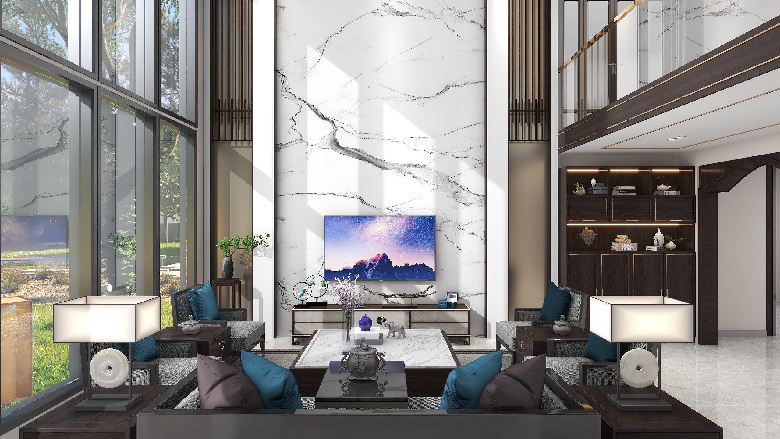 小齐设计师-中式复式挑空-装修设计方案