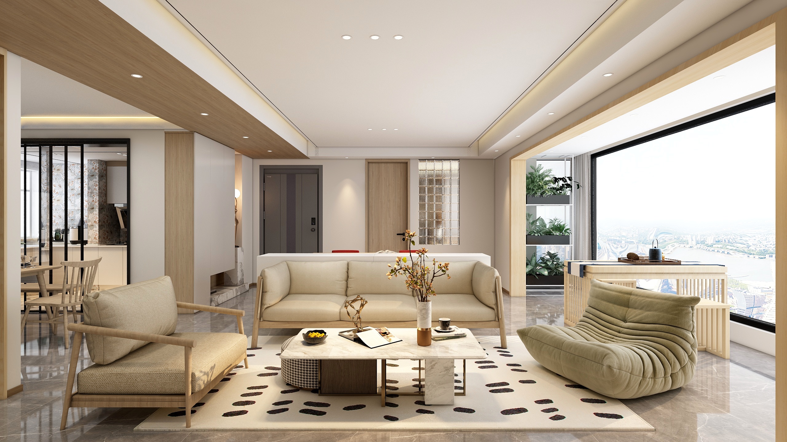 莫M莫-107平三房现代原木风格-装修设计方案