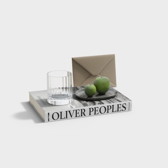 Artistic Modern Book Ornament Combination 3D Model for Decoration