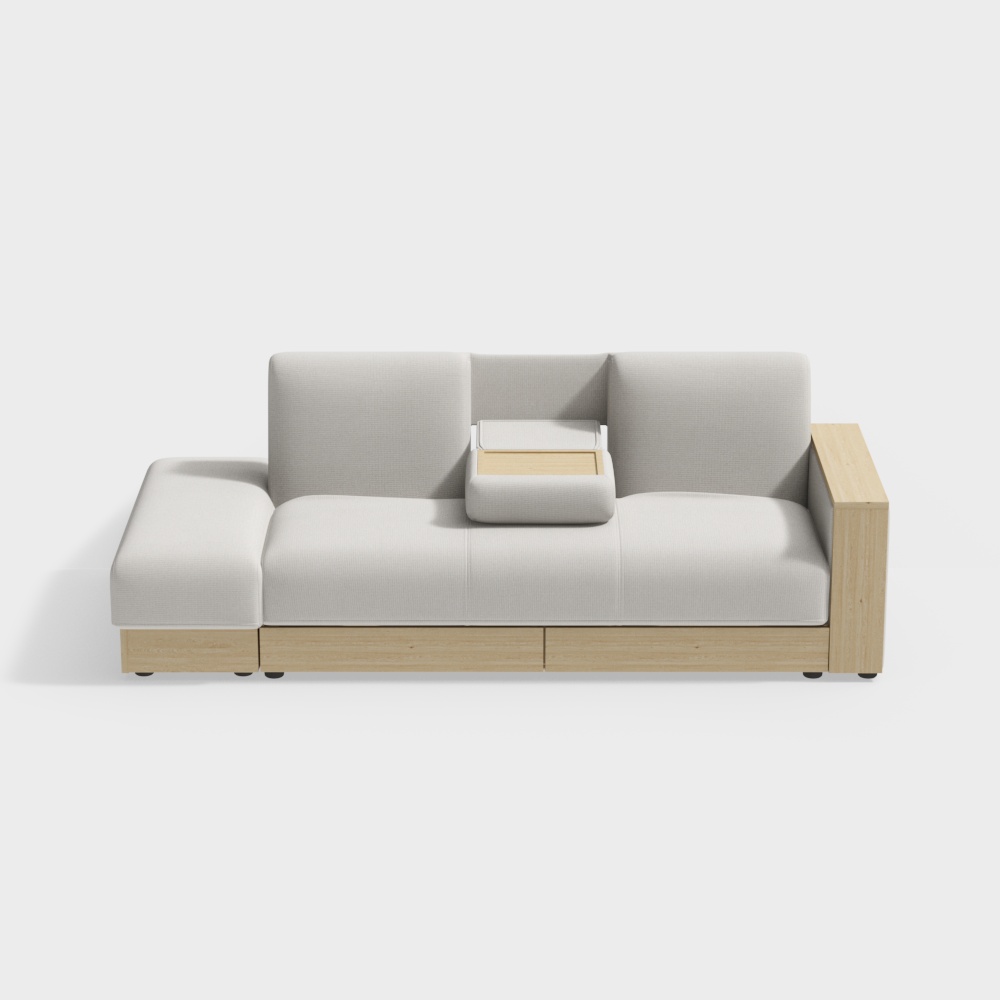 80.7" White Modern Full Sleeper Convertible Sofa with Storage