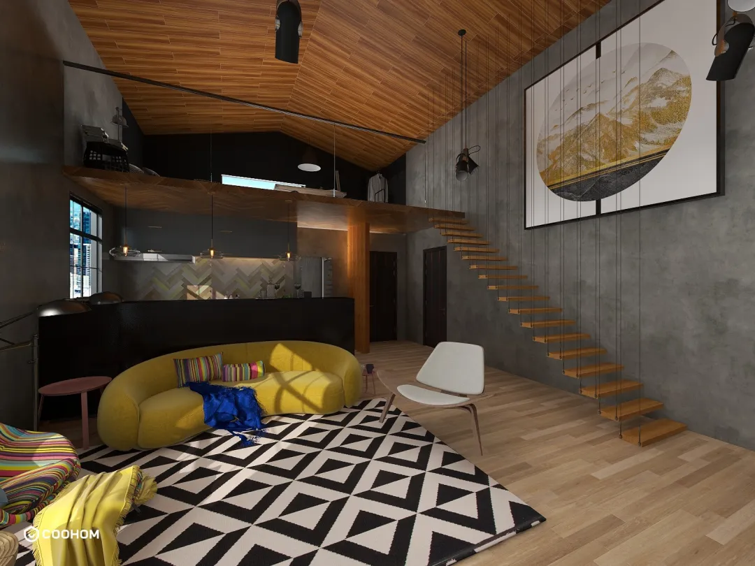 Hellennak的装修设计方案:loft-living home for one